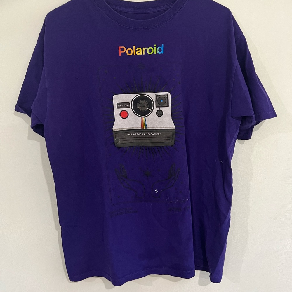 Purple polaroid cotten graphic tee